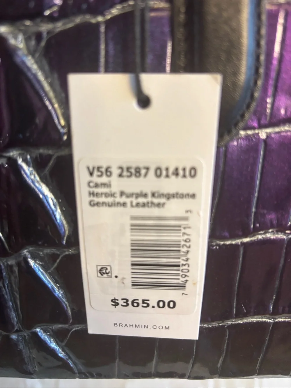 ⭐️Brahmin Cami Heroic Purple Kingstone Leather Satchel‎ Handbag